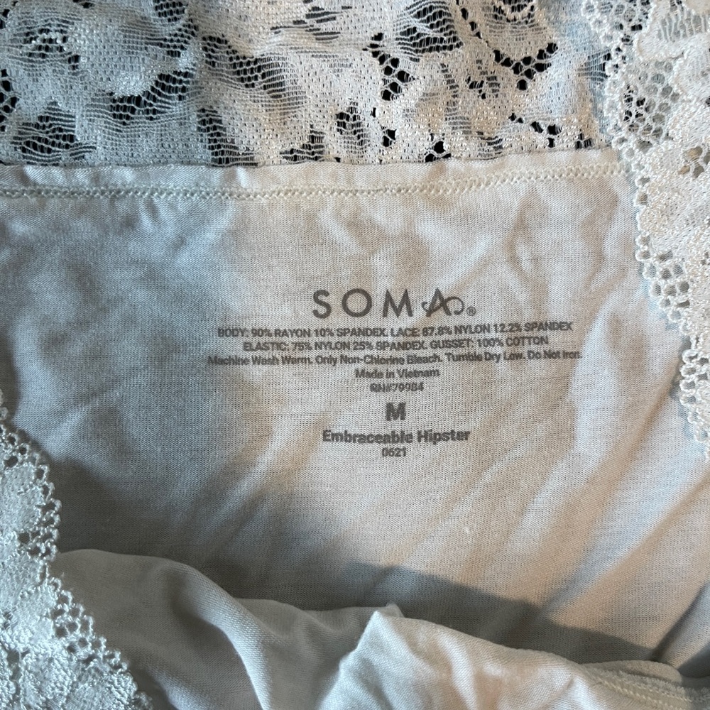 Soma Women's Embraceable Hipster with Lace Trim - Maroon, Blue, White - Medium - Picture 7 of 8